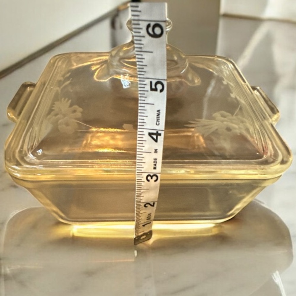 Vintage  PYREX clear etched glass square dish with lid 053-or-653 B - Picture 4 of 8